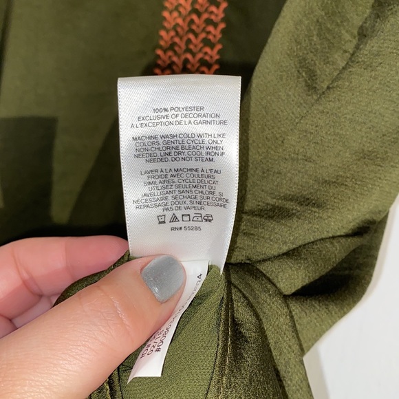 Express Green W/Orange Detail Spaghetti Strap L - Picture 4 of 4